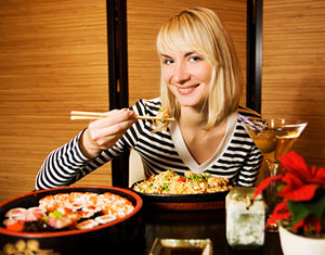 В ресторане японской и китайской кухни
