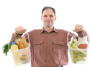 Покупатель с продуктами