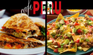 Кесадилья и начос от Cafe Peru