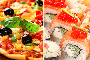 Доставка пиццы и суши - на любой вкус!