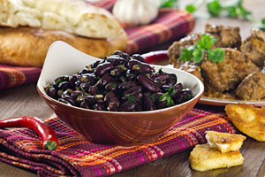 Лобио, жареный сулугуни и сациви