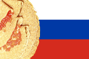 Российский флаг из блинов